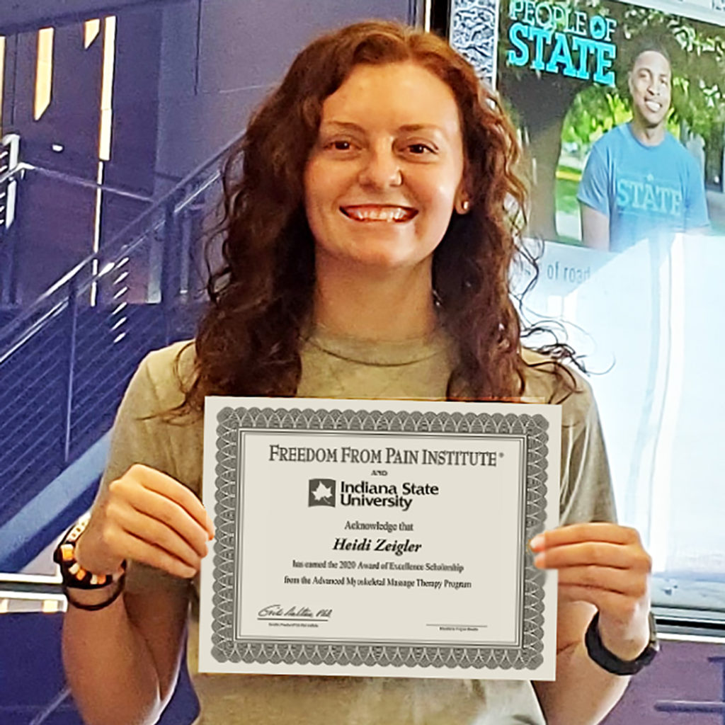 Congratulations to Heidi Zeigler! Winner of the 2020 Indiana State University Erik Dalton Scholarship Award.